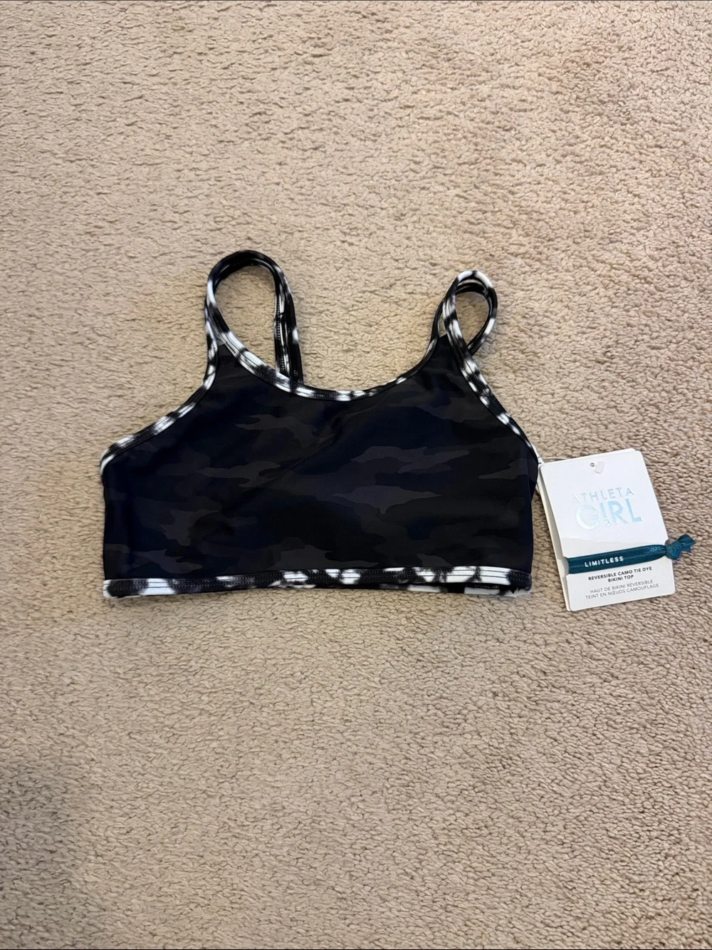Athleta Girl Reversible Camp Tie Dye Bikini top